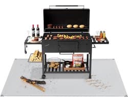 Grote vuurvaste grillmat van 54" x 54" voor barbecue, vuurkorf en buitenkeuken, waterdichte bescherming voor tuinen, terrassen en decks
