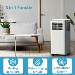 UFTA Mobiele Airconditioner - Luchtkoeler - Ventilatoren - 2,05 kW - 7000 BTU - Ruimtevaartformaat tot 54 m3 (18 ㎡ ) - Wit — thumbnail 5