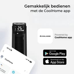 CoolHome AC2208 Aircooler- Luchtkoeler met draaifunctie - Afstandsbediening en App - Incl. Koelelement - 107 CM - Dimbaar LED scherm - Zwart — thumbnail 5