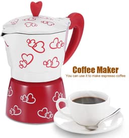 Dailygoody - Koffie Moka Pot - Aluminium Koffiezetapparaat - Handgemaakt voor Thuis en Kantoor - Rood - Italiaanse Stijl - Duurzaam en Veilig - G — thumbnail 3