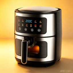 Hetelucht friteuse 6L Oven met 10 programma‘s 1400W gezond koken met 90% minder vet Digitale touchscreen kijkvenster antiaanbak mandje Zwart — thumbnail 4