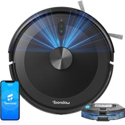 Robotstofzuiger – Dweilrobot – 5000 Pa zuigkracht – 300 ml opvangbak – 3 snelheidsstanden – Groter bereik - App-bediening – Ontworpen voor dierenharen, harde vloeren en tapijten — thumbnail 1