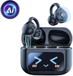 M100 - Open Ear Oortjes - Oortjes Draadloos - Sport Oordopjes - AI vertaalfunctie - 5.4 Bluetooth - Clip On - Hardlopen - 48 uur - Spatwaterdicht - XP67 - Oorclips - Zwart — thumbnail 1