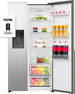 ETNA AKV6178IRVS - Amerikaanse koelkast - No-Frost - 178 cm hoog - 528 liter - Energielabel C - Invriesvermogen 10 kg/24u - Geluidsniveau 37 dB - LED Display - IJs- en waterdispenser - SuperCool - FastFreeze - Deuralarm - Multi Airflow – EnergySaving — thumbnail 1