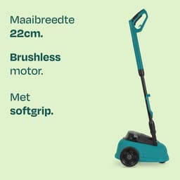 VONROC Mini Elektrische Grasmaaier 20V – 22 cm – Maaien en mulchen in één - Drie instelbare maaihoogtes: 30mm, 40mm, 50mm –- Incl. reinigingstool - Zonder accu en lader — thumbnail 3
