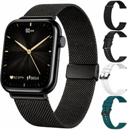 Kiraal Montala Smartwatch - Inclusief 5 Bandjes - Hartslagmeter - Stappenteller - Slaapmonitor - Multisport - Compatibel met Android en iOS - Zwart — thumbnail 1