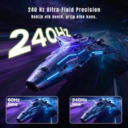 Zyrex® Gaming Monitor 240hz - Gaming Monitor -Zwart - ‎‎20cm x 62cm x 46cm — thumbnail 3