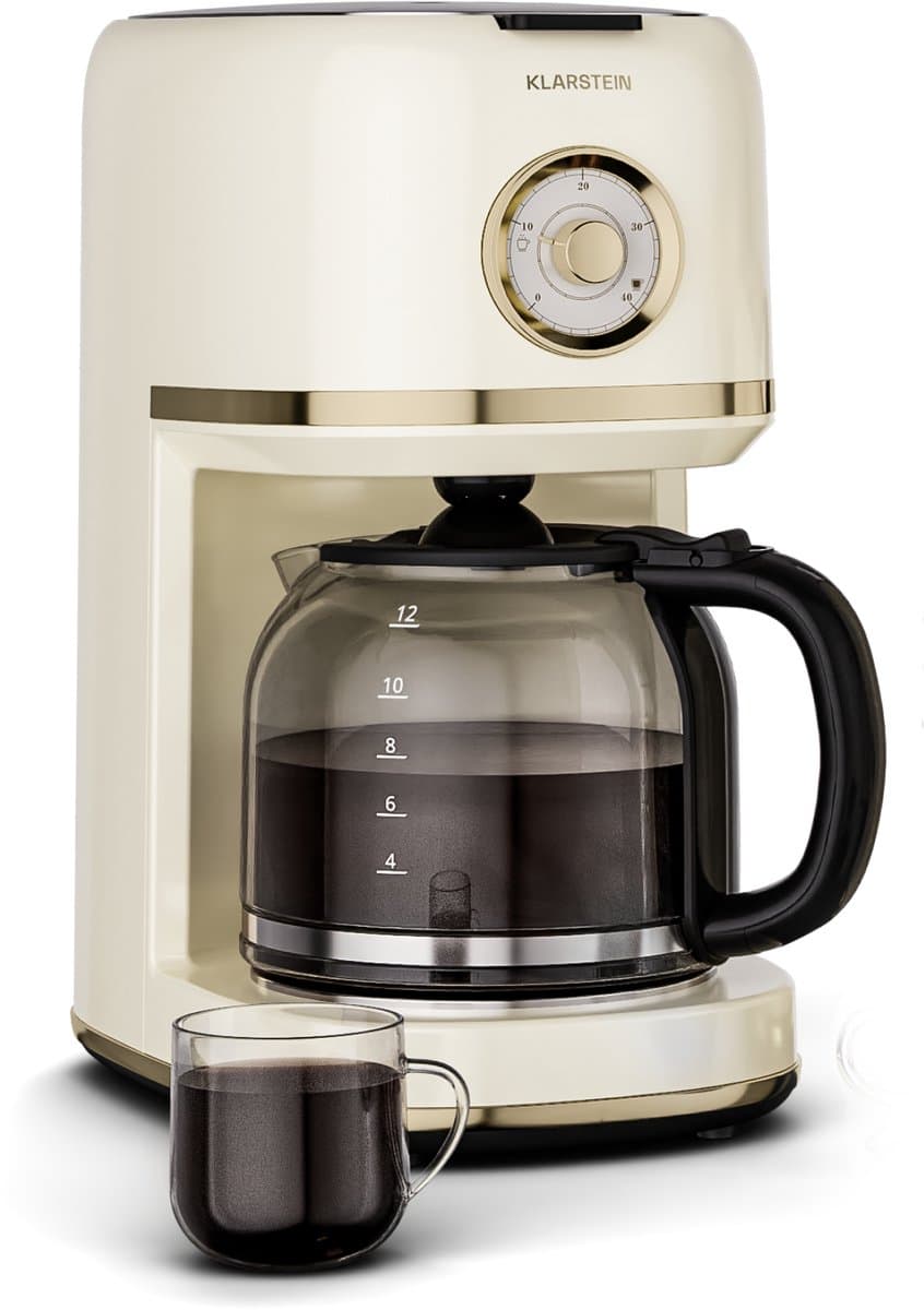 Klarstein Koffiemachine Victoria Filterkoffiemachine – met retro-design, 1,5 L voor tot 12 kopjes, warmhoudfunctie, anti-druppelsysteem, automatische uitschakeling - Koffiezetapparaat - voor Keuken - Coffee Machine - Koffieautomaat — afbeelding 1