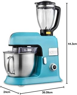 Keukenmachine 6.5L - Kneedmachine Mixer - Bakken en Koken - 1300W Krachtig Vermogen - 10 Snelheden - Blauw — thumbnail 2