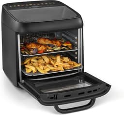 Heteluchtoven met panoramadak - Airfryer mini-oven - Grote maaltijden bereiden - 9 functies 125 liter - XXL accessoireset - Mat zwart — thumbnail 2