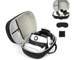 Hard Travel Case voor VR Headset - Beschermhoes voor Gaming Headset en Touch Controllers - Draagtas tegen Stoten, Vallen en Krassen - Opbergdoos voor Accessoires - Reiskoffer voor Virtual Reality Apparatuur - Zwart