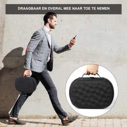 Hard Travel Case voor VR Headset - Beschermhoes voor Gaming Headset en Touch Controllers - Draagtas tegen Stoten, Vallen en Krassen - Opbergdoos voor Accessoires - Reiskoffer voor Virtual Reality Apparatuur - Zwart — thumbnail 4
