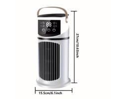 Mini aircooler - 6 snelheden, USB, watertank, timer, luchtkoeler voor bureau slaapkamer en thuiswerkplek - Wit — afbeelding 1