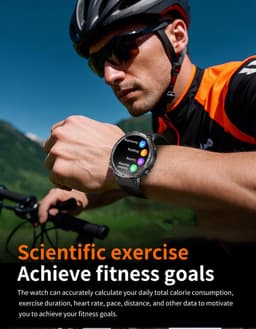 Knobbout GPS Smartwatch 1.7" (4,3 cm) met LED Zaklamp – 850mAh Batterij | IP68 Waterdicht | Kompas, Hoogtemeter & Barometer | Outdoor Sport Horloge met Bluetooth Bellen - Oranje — thumbnail 2