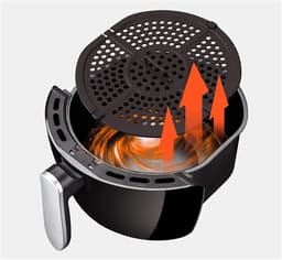 Heteluchtfriteuse - Friteuse zonder Olie - Gezond Koken - Directe Temperatuurregeling - 2.6 Liter 1000W - Rood — thumbnail 4