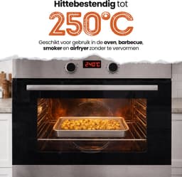 Braadslede met Afkoelrooster 304 RVS 26,4 x 20,5 x 3 cm + Gouden Keukenpincet 25 cm – Oven, BBQ & Airfryer Set — thumbnail 5