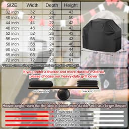 BBQ-grillhoes, hoes voor gasbarbecue, waterdicht, weerbestendig, kleurvast, UV-bestendig, geschikt voor de meeste barbecues, zwart - 140*66*106 cm — thumbnail 2