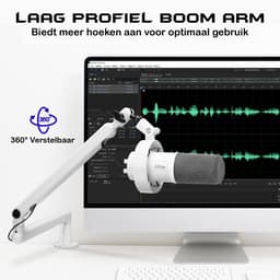 FIFINE T688W XLR - USB / XLR - Dynamische Microfoon - Met Boom Arm - Streaming - Podcasting - Gaming - Geschikt voor PS4 / PS5 / PC - Wit — thumbnail 2