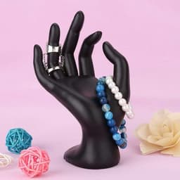 Zwarte Handvormige Sieradenstand voor Ringen en Oorbellen - Elegante Sieradenhouder en Display Case van Hars — thumbnail 4