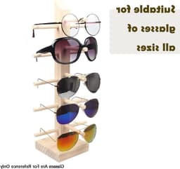 Houten Brilstandaard voor 3 Paar Brillen, Organizer voor Zonnebrillen en Optische Brillen, Ideaal voor Thuis en Kantoor — thumbnail 3