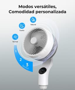Staande Ventilator - Luchtcirculator - Ruimte Koelen - Stille Werking 28dB - 91cm Hoog - Wit — thumbnail 5