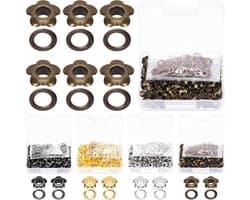 200 Stuks 5mm Antieke Messing Oogjes Grommet Set voor Schoenen, Riemen, Tassen en Leerprojecten