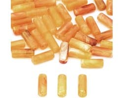 20 Stuks Lange Acryl Tube Kralen in Pareltint voor Handgemaakte Sieraden en Decoraties, 8mm x 20mm, 2mm Draadgat, Geel, Perfect voor DIY Projecten en Creatieve Knutselwerkzaamheden