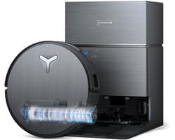 ECOVACS DEEBOT X11 PRO OMNI Robotstofzuiger – 19.500 Pa – PowerBoost snelladen–OZMO roller dweil –ZeroTangle 3.0 anti-haarwikkel –AI vlekdetectie – OMNI station Zelfreinigend – TruePass 4WD klim– voor harde vloeren en tapijt-Zwart