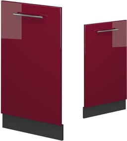 Vaatwasser frontpaneel - Keukenfront paneel - Keuken inbouwen - Bordeauxrode hoogglans afwerking - 45 cm breed - Bordeauxrood — thumbnail 3