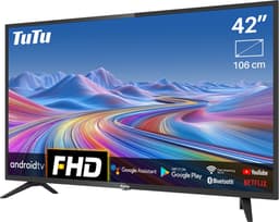 TuTu Android Smart TV - LED Full HD - 42 inch/108 cm - Voice Controle & Streaming apps - HDMI x3, USB x2, CI+ - Tripple Tuner DVB-T/T2/S/S2/C - Frameless Design - Geassembleerd in Eindhoven - TUG42FD1 — thumbnail 3