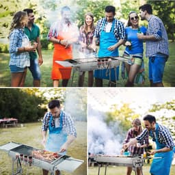 BBQ - Barbecues - BBQ houtskool - Draagbare Houtskool BBQ – Inklapbare RVS Barbecue met Zijtafels & Accessoires – Camping Grill met Ventilatie & Opbergrek - 122 × 30 × 75 cm — thumbnail 3