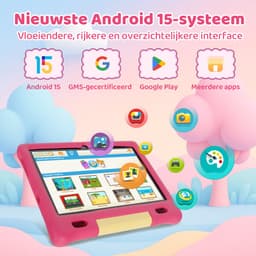 Hotlight 10.1 Kindertablet – Android 15 Tablet met Rose tablet hoesje - Tablet Hoes Sleeve – 20 GB RAM/128GB ROM - Ouderlijk Toezicht – Vanaf 3 Jaar — thumbnail 3