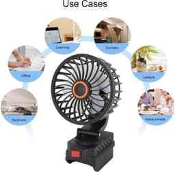 Draadloze Werkplaatsventilator - Draagbare Koeler - Persoonlijke Koeling - Dubbele USB Poorten - 4 Inch - Wit — thumbnail 3