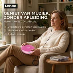 Lenco CD-011PK Discman - Draagbare CD Speler met Oordopjes - Roze — thumbnail 4