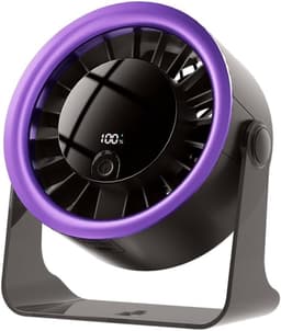 KZQ Kleine Individuele Ventilator Met 5 Windstanden - Usb Aangedreven Lichtgewicht Handventilator 1800mAh Lange Accuduur - Voor Reizen Kantoor Studie En Zomer - Paars — thumbnail 1