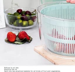 Saladespinner 5L - Sladroger Groenten - Snel Salades Maken - Eén Hand Bediening - 5 Liter Capaciteit - Meerblauw — thumbnail 5