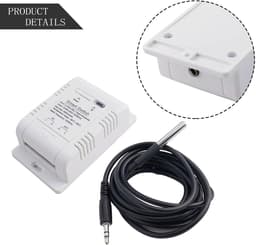 Slimme Temperatuur Schakelaar - Klimaat Controle - Thuis Automatisering - 433MHz Draadloze Controle - 20A met 2M draad - Wit — thumbnail 5
