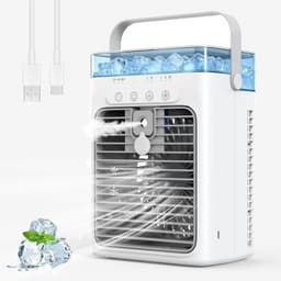 SNJY® Mobiele Airco Zonder Afvoer - Mobiele Airco voor Slaapkamer - Luchtkoeler - Aircooler - 2 Bevochtigingsniveaus - 3 Windsnelheden - 1L - Wit/Grijs — thumbnail 1