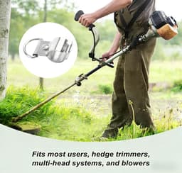 Trimriem voor onkruidverwijderaar, schouderriem voor grasmaaier met metalen haak, onkruidverwijderingsriem geschikt voor EGO/Greenworks/DEWALT snoertrimmers en bladblazers, ergonomisch comfortabel, geschikt voor werkzaamheden in de tuin. — thumbnail 2