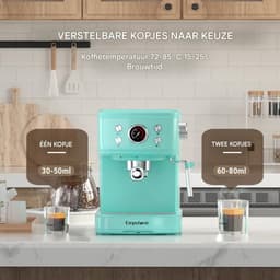 Empstorm Halfautomatische espressomachine - 20 bar hoge druk - ingebouwde melkschuimer - 1,5 liter waterreservoir - 2-in-1 ontwerp - nauwkeurige temperatuurregeling - blauw — thumbnail 4