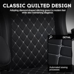 Vittanly - Game Stoel - Gaming Stoel - Gaming Stoel - Ergonomische Bureaustoel - Gamestoel - Verstelbaar - Gaming Chair - Inclusief voetensteun - Blauw — thumbnail 3
