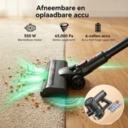 Prasky P1MAX - Steelstofzuiger Draadloos - 65000Pa - 50 Minuten - Afneembare Batterij - Geluidsniveau 70 dB — thumbnail 2