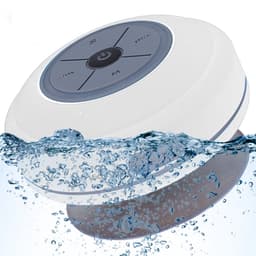 TOVBMUP Waterdichte Bluetooth-doucheluidspreker - Draadloze draagbare audio - Ingebouwde bedieningsknoppen - Luidspreker - Sterke zuignap - Geschikt voor badkamer, zwembad, auto, strand, binnen- en buitengebruik - Wit — thumbnail 2