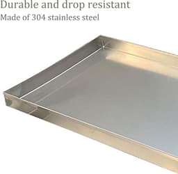 Roestvrijstalen Bak - Lekbak Wateropvangbak - Keuken Organiseren - Geen Afvoer - 80x60 cm - Zilver — thumbnail 5
