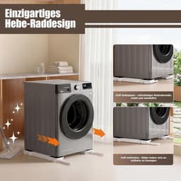 Wasmachine Onderstel - Rolonderstel Droger - Apparaten Verplaatsen - In Hoogte Verstelbaar - 30-40 cm - Wit — thumbnail 6