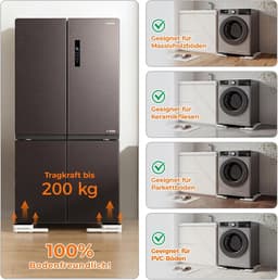 Wasmachine Onderstel - Rolonderstel Droger - Apparaten Verplaatsen - In Hoogte Verstelbaar - 30-40 cm - Wit — thumbnail 7