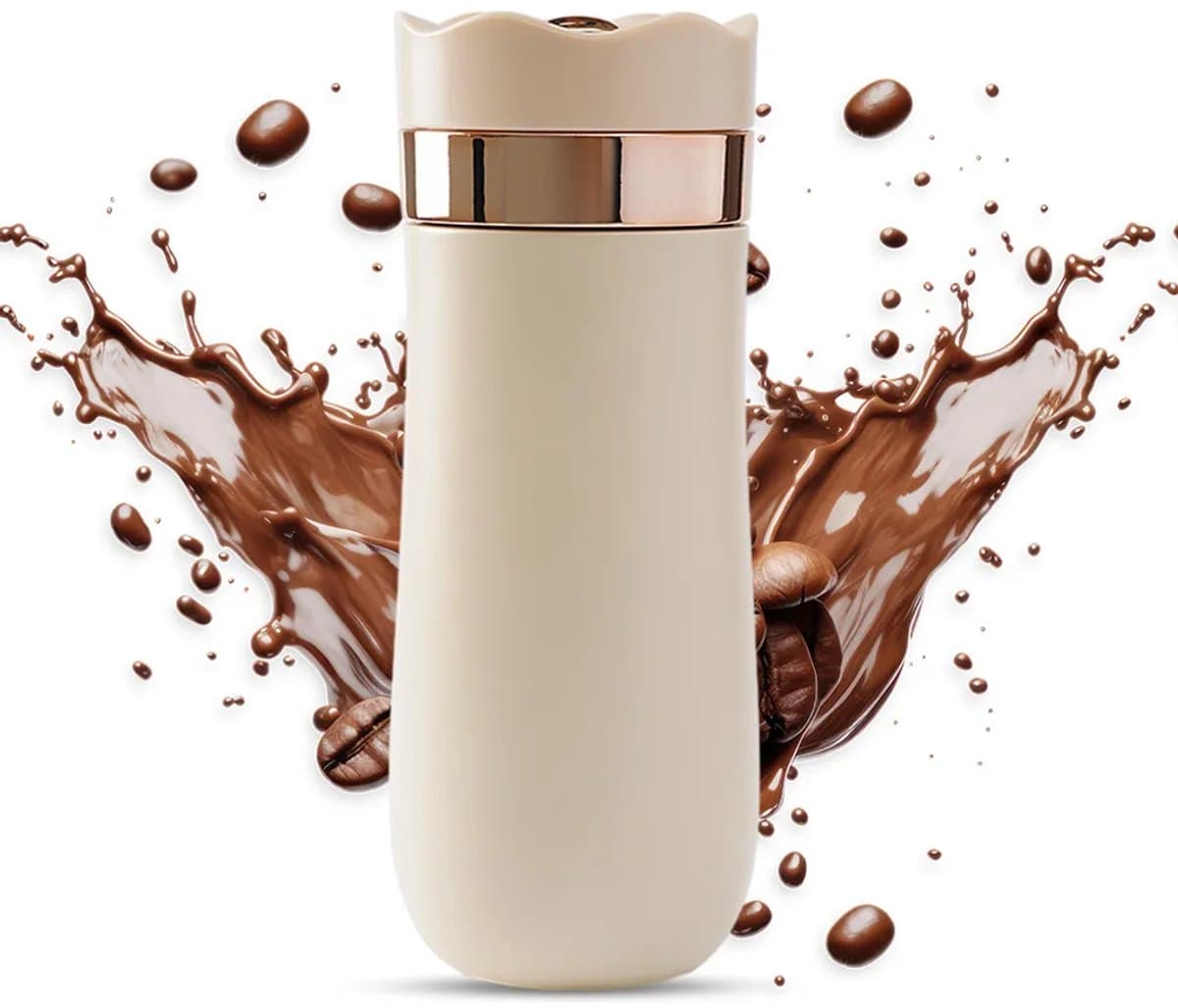 Draagbare reismok voor French press, 320 ml, dubbelwandig geïsoleerd roestvrij staal, perfect voor het zetten van koffiepoeder en thee. Gemakkelijk mee te nemen. Niet gebruiken met lekkende koffiezetapparaten voor warm/koud zetten. — afbeelding 1