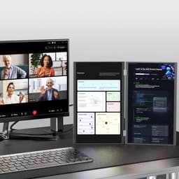 Draagbare Monitor - Folding Dual Display 15.6 Inch - Full HD 1080P - Dubbel Scherm voor Laptop & PC - Ingebouwde Stand & VESA - IPS 60Hz - USB-C & HDMI - Productivity Monitor — thumbnail 2