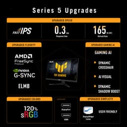 ASUS TUF Gaming VG27AQE5A - QHD Gaming Monitor - Stereo Speakers - 0.3ms - 165hz - 27 inch — thumbnail 11