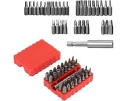 33-in-1 Hexagon en Kruiskop Schroefbit Set van Chroom Vanadium Staal met Verlengstuk en Houder voor Diverse Toepassingen